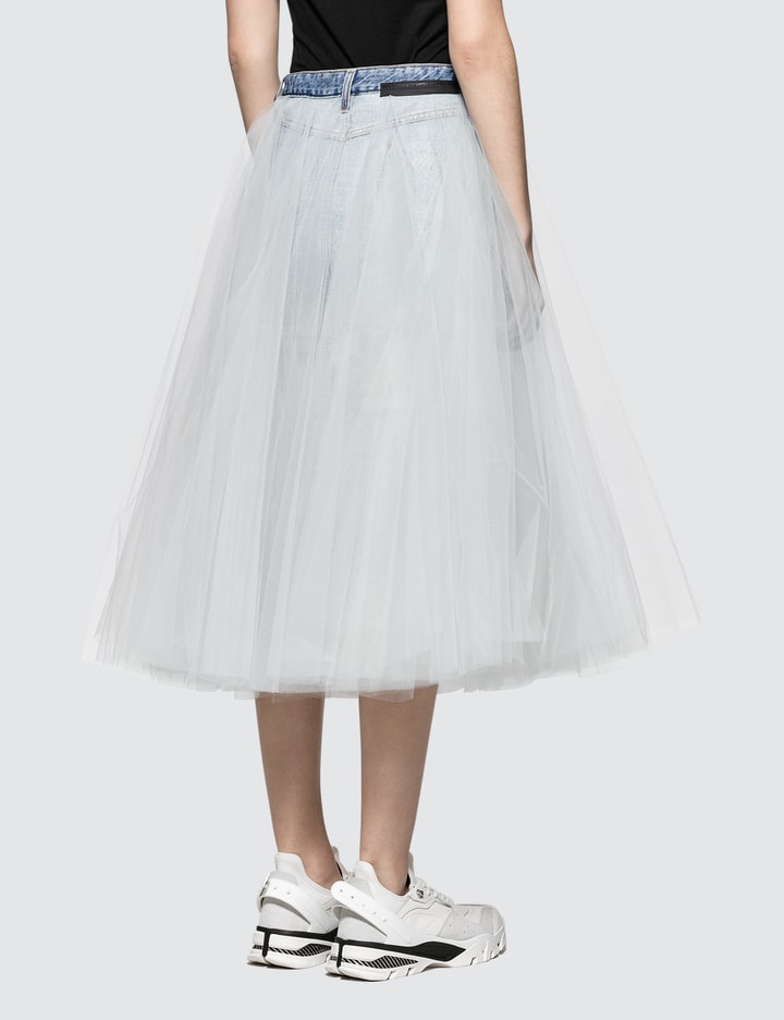 Short Stonewash Denim Tulle Skirt Placeholder Image