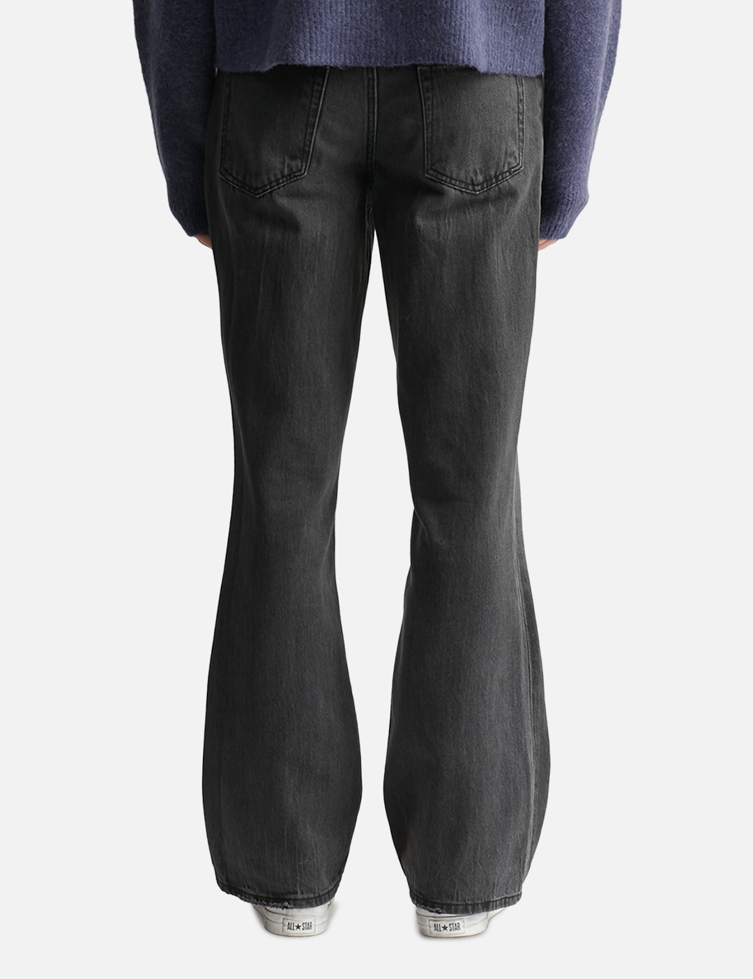 Flared-Leg Distressed Denim Jeans view 13