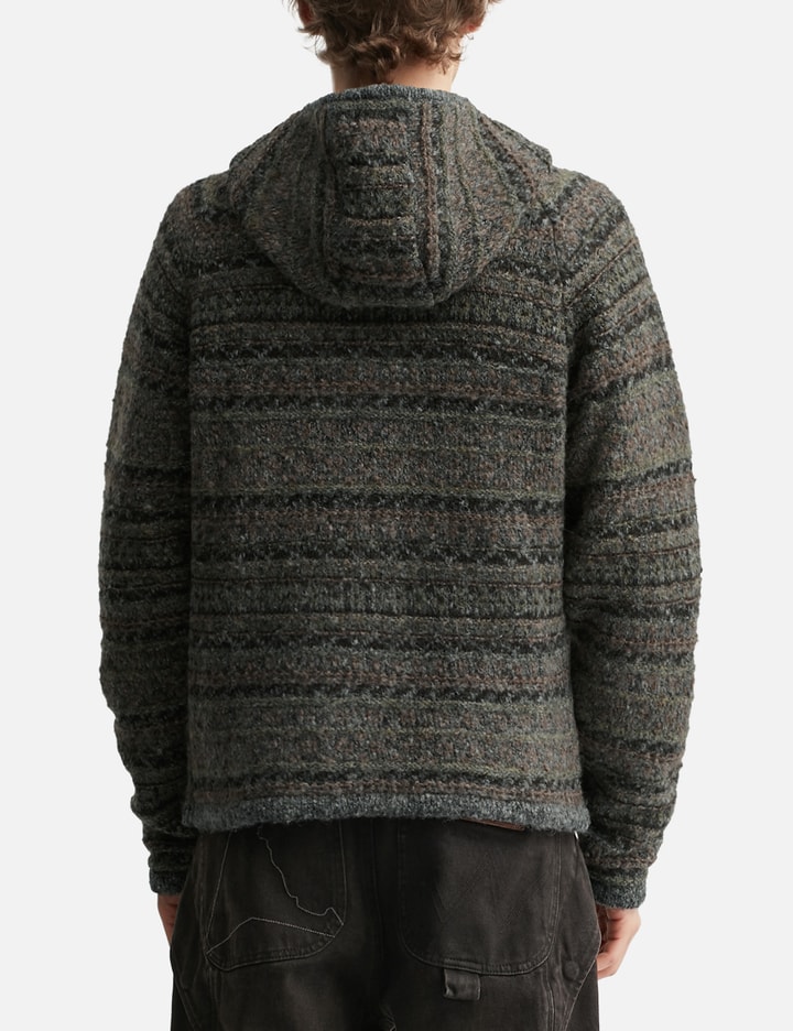 Fair Isle Felted Knit Zip Up Hoodie Placeholder Image