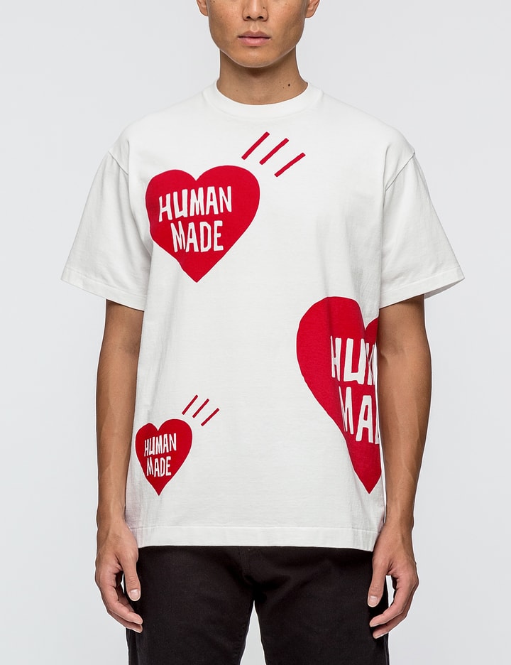 Human Made Big Heart T-Shirt White NavyHuman Made Big Heart T-Shirt White  Navy - OFour