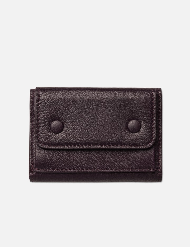 Maison Margiela Snap Button Leather Wallet In Brown