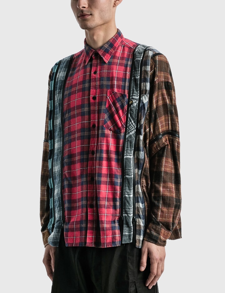 7 Cuts Zipped Wide Flannel Shirt Placeholder Image