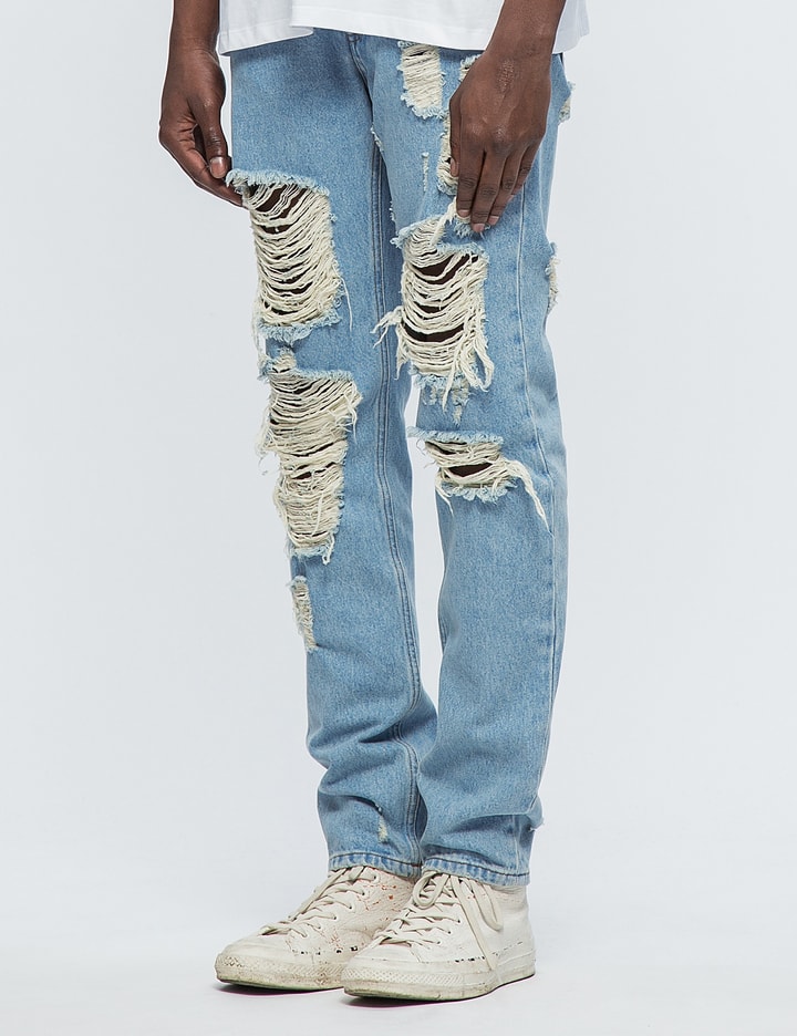 Stone Washed Destoyed Denim Jeans Placeholder Image