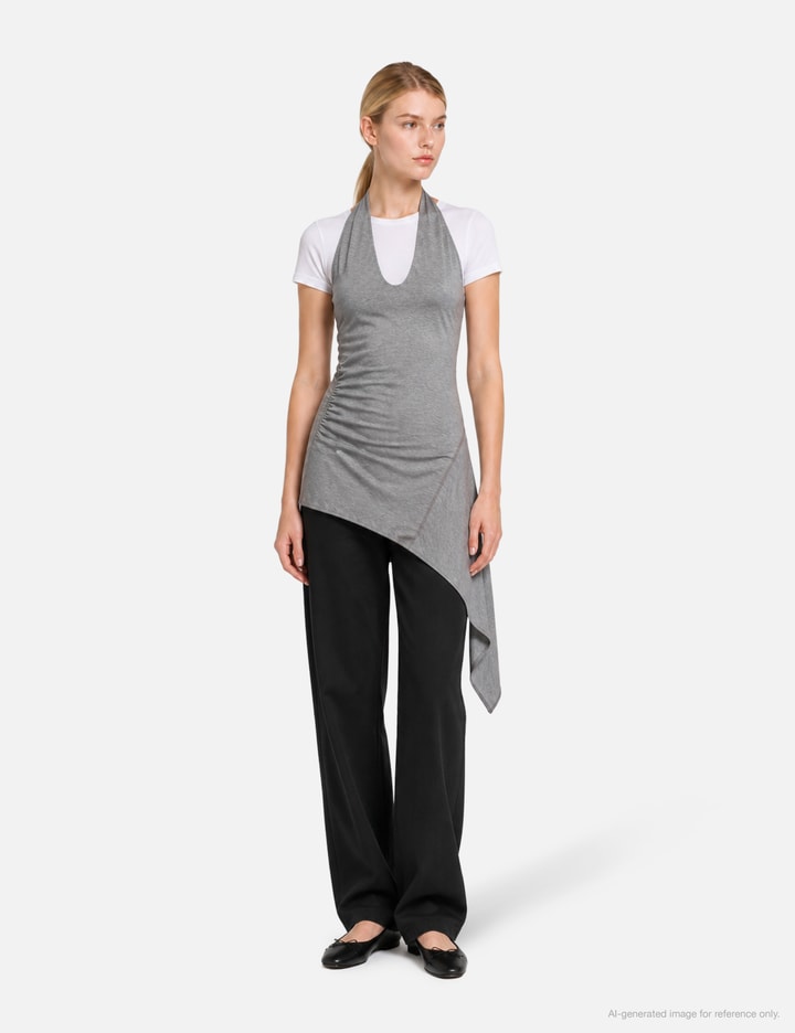 anggae Unbalanced Halter Minidress