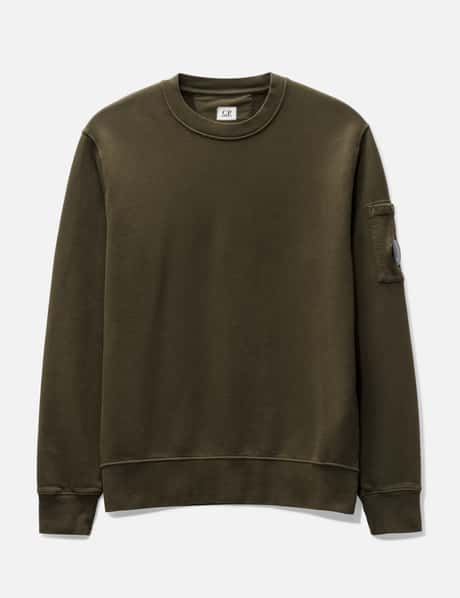 C.P. Company ブラッシュド＆エマライズド ダイアゴナル フリース レンズ スウェットシャツ
