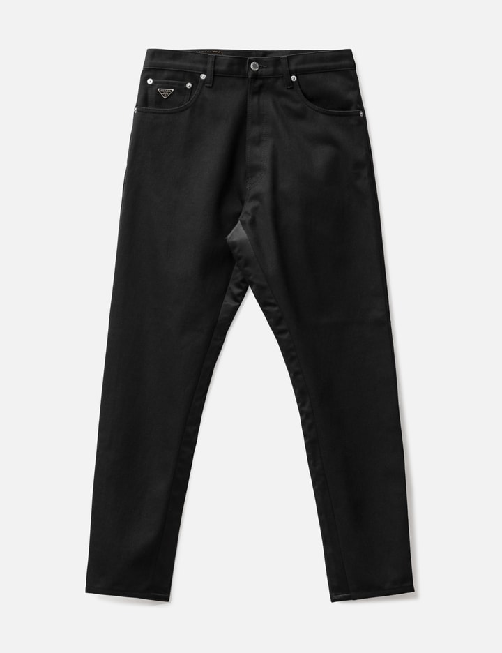Prada Five-pocket Bull Denim Jeans In Black