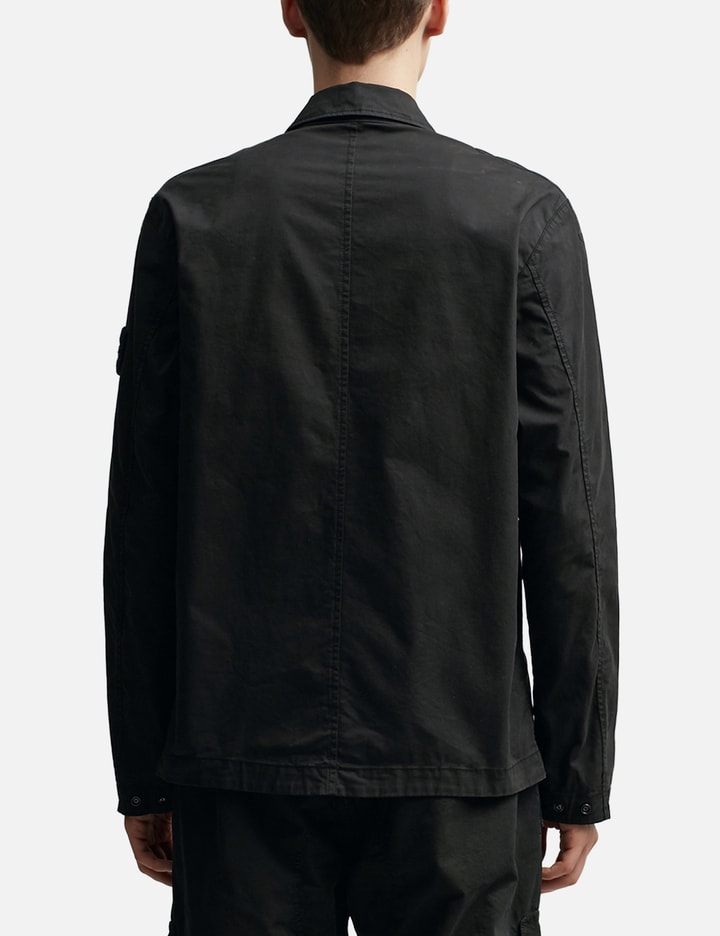 Shop Stone Island Supima® Cotton Twill Stretch-tc Regular Fit Overshirt In Black