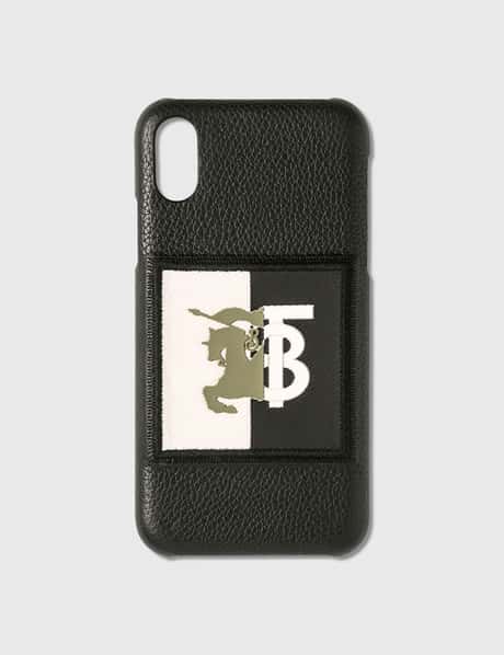Burberry Contrast Logo Graphic Leather iPhone X/XS Case