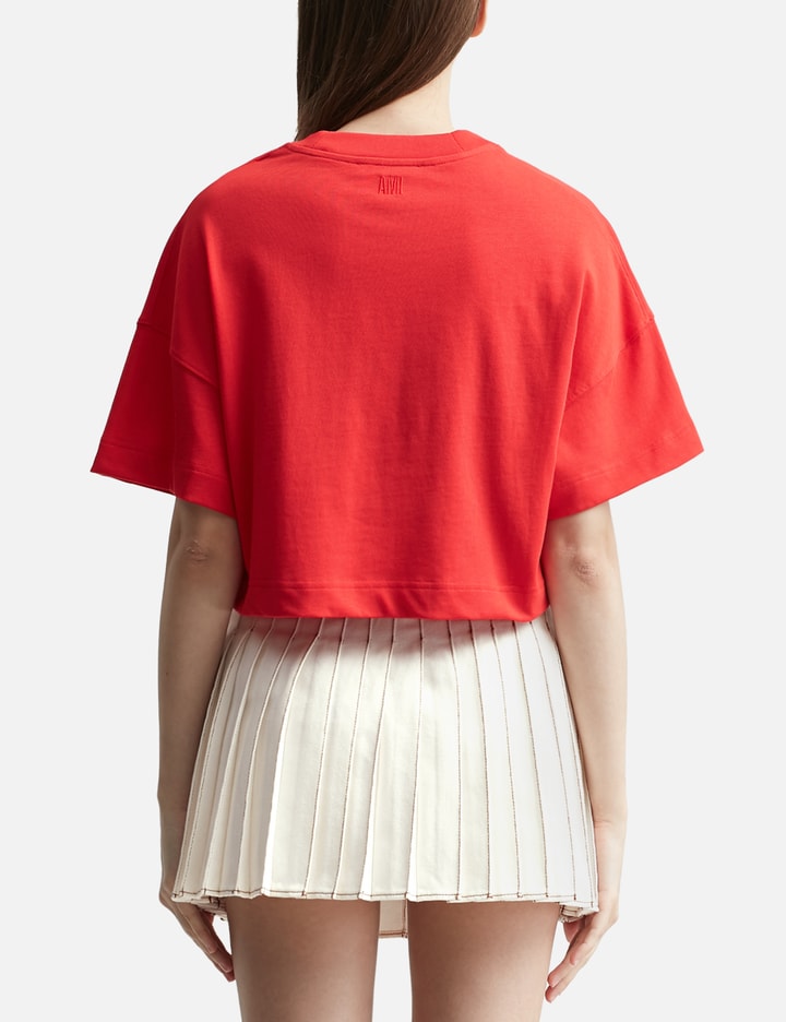 Shop Ami Alexandre Mattiussi Cropped Coeur Sacré T-shirt In Red