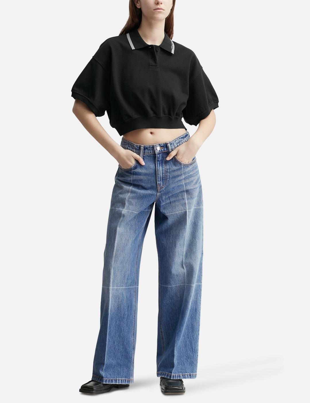 Foldline Wide Straight-Leg Jean view 16