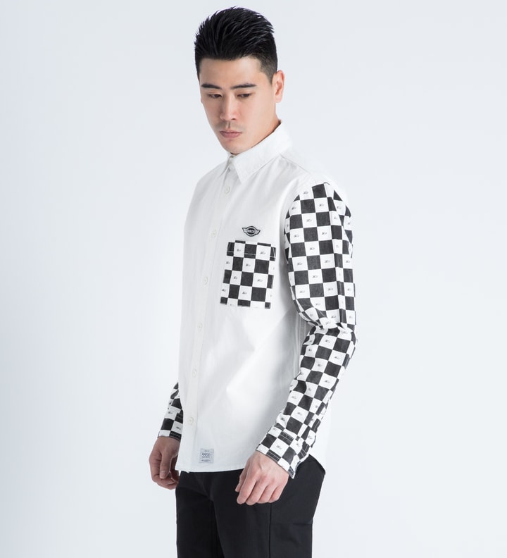 White/Black Checker Flag L/S Shirt Placeholder Image