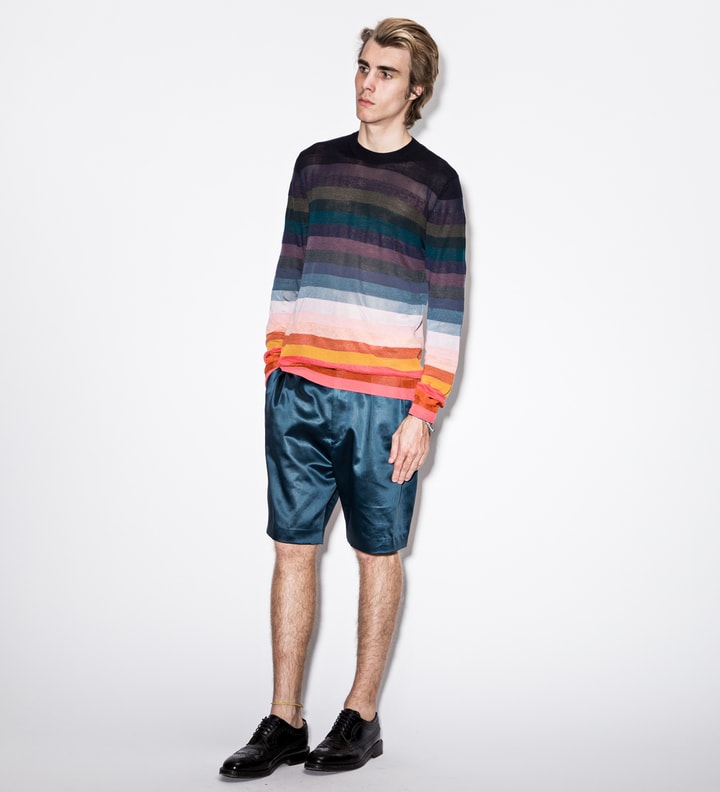 Rainbow Stripe Linen And Silk-Blend Sweater Placeholder Image