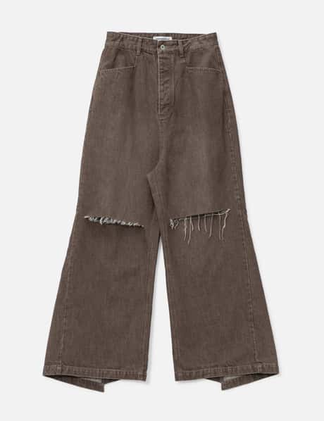 FFFPostalservice Wide Denim Damaged Trousers