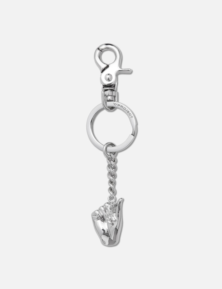 Y/project Mini Finger Heart Keyring In White