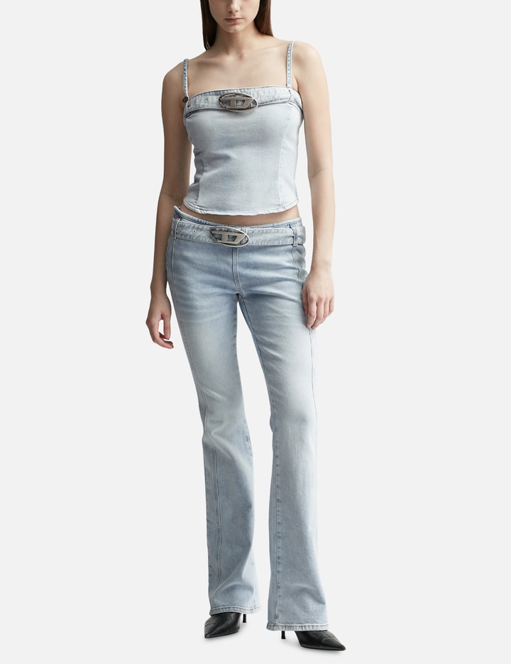 Shop Diesel De-lucy-s Cropped Denim Top In Blue