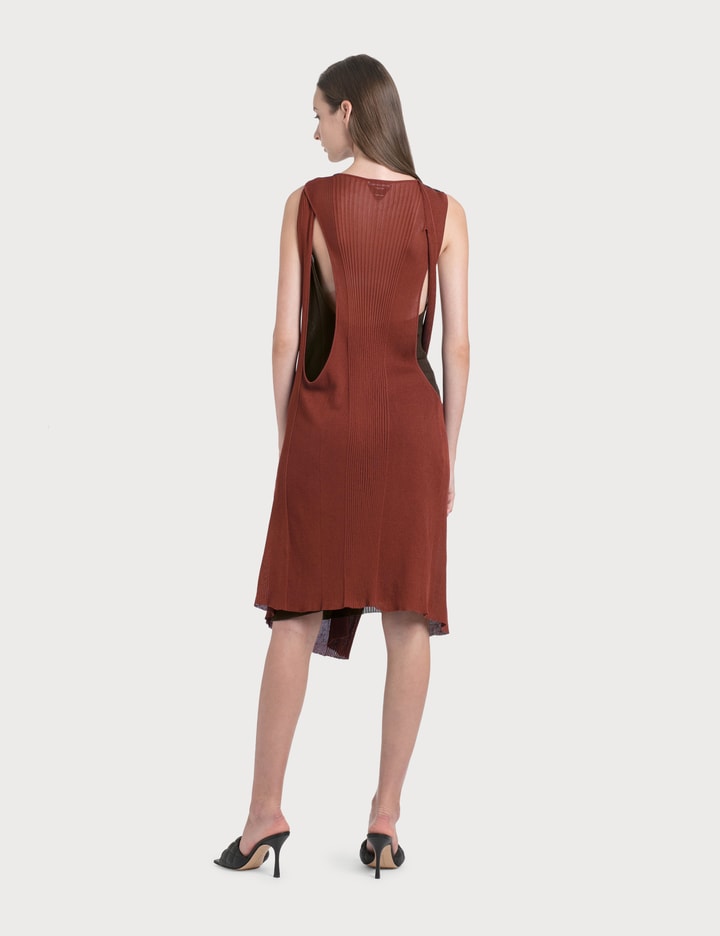 Shop Bottega Veneta Knit Dress With Knock In Brown