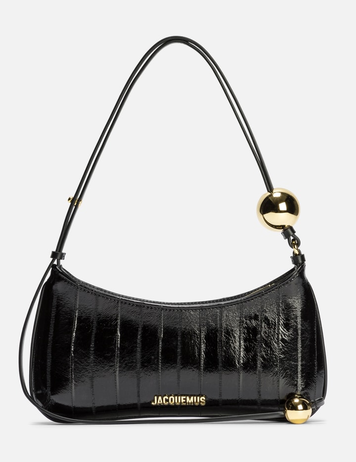 Shop Jacquemus Le Bisou Perle Shoulder Bag In Black