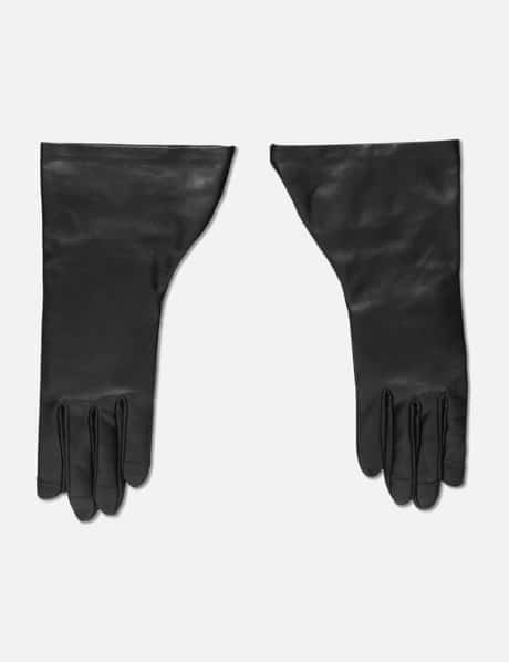 Rick Owens Gleam Gloves - Black vegetable-tanned lamb leather gloves with silk lining | HBX Rick Owens Gleam Gloves - Black vegetable-tanned lamb leather gloves with silk lining | HBX