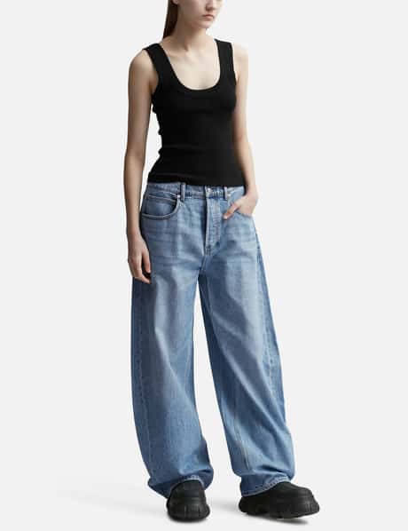 T By Alexander Wang - Oversized Low Rise Jean In Recycled Denim 