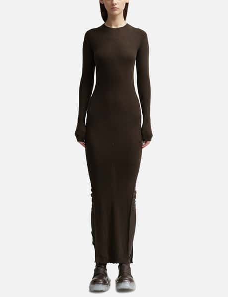 Rick Owens - RIBBED ROUND NECK DRESS | HBX Rick Owens - RIBBED ROUND NECK DRESS | HBX