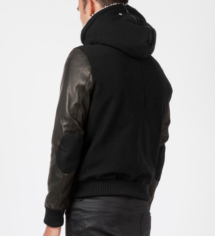 Black Leather Varsity Jacket Placeholder Image