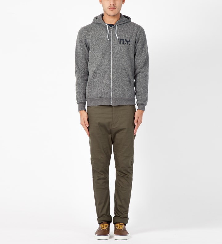 Speckled Heather Grey NY Zip Hoodie Placeholder Image