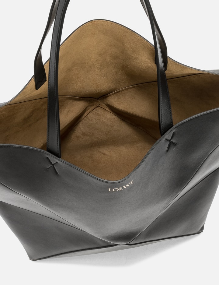 Large Puzzle Fold Tote in Shiny Calfskin