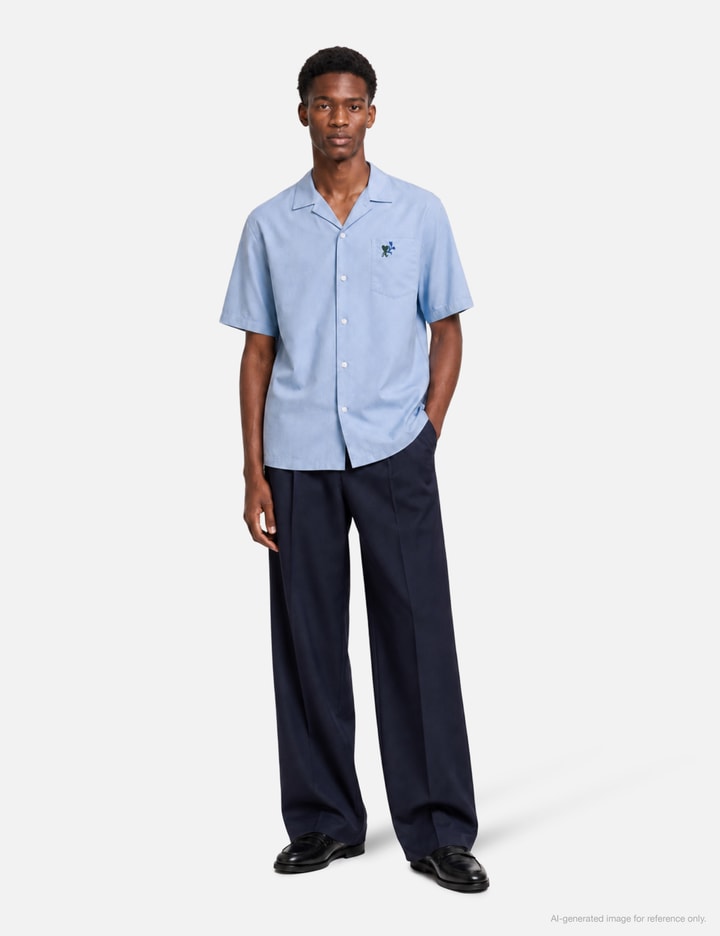 Ami Boxy Cotton Short-Sleeve Shirt With Ami De Coeur Tulip