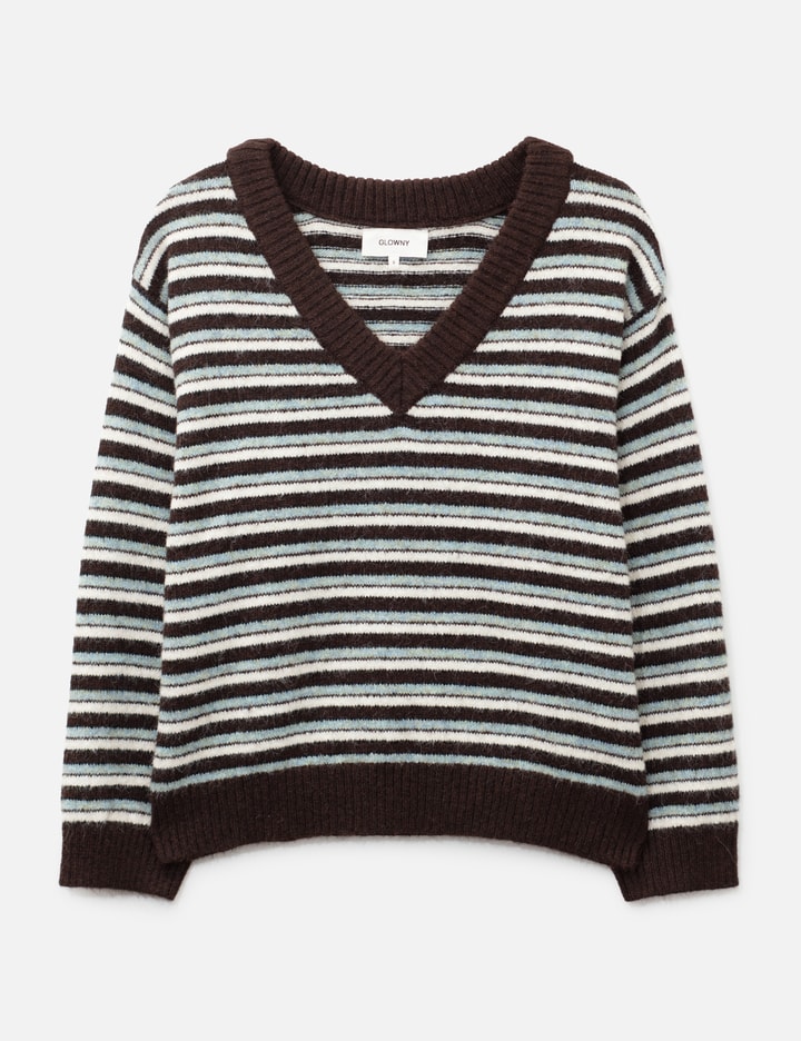 Glowny MELLOW V-NECK STRIPE KNIT