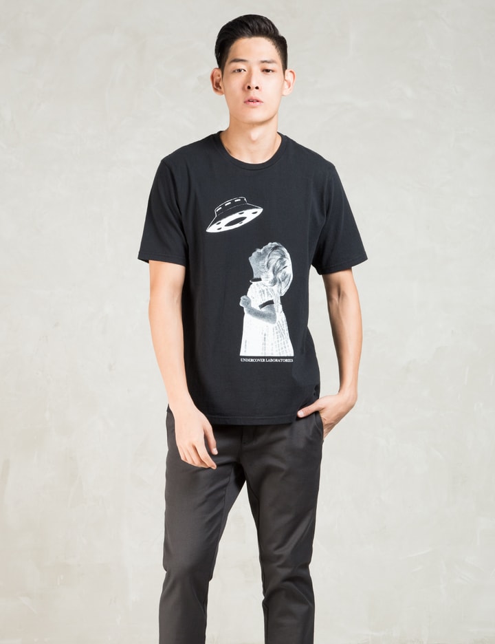 Black "UFO Girl" Graphic S/S T-shirt Placeholder Image