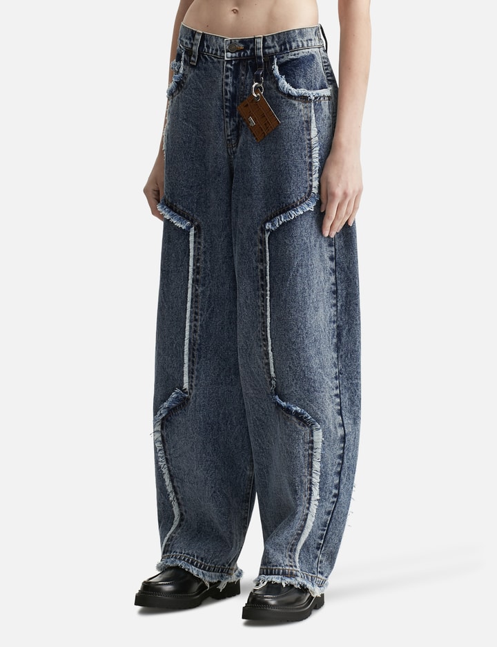 Distressed Raw Edge Balloon Jeans Placeholder Image