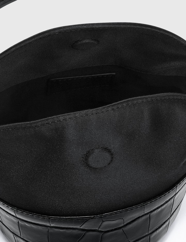 Mini Jamie Black Croco Embossed Leather And Black Silk Top Handle Bag Placeholder Image