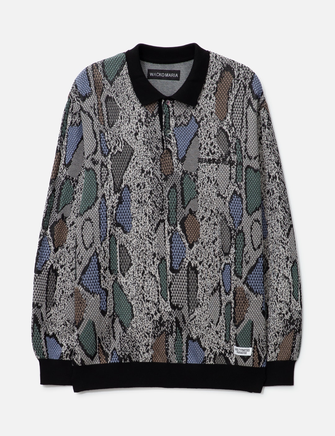 Wacko Maria - Python Knit Polo Shirt | HBX