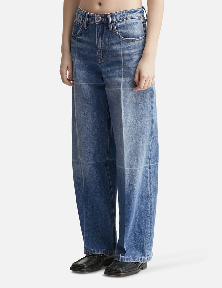 Alexander Wang T Foldline Wide Straight-leg Jean In Blue