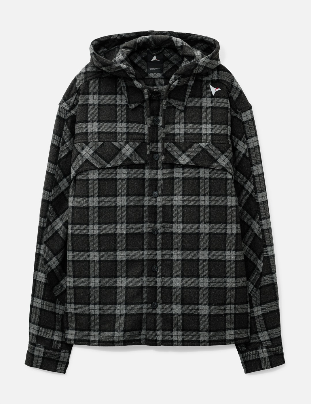 Roa Logger Wool Check Long Sleeve Shirt In Grey/灰色/그레이/グレー