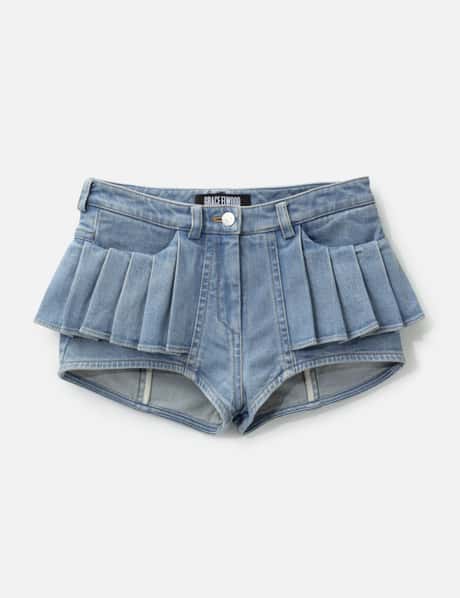 Pleats Washied Denim Shorts view 6