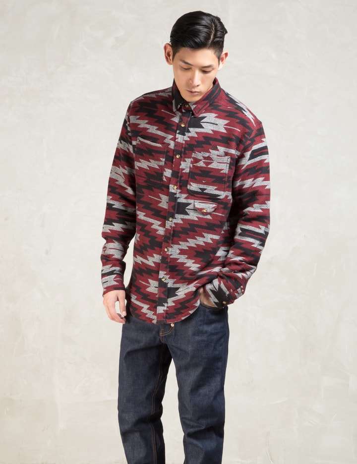Red L/S Spirit Buttondown Shirt Placeholder Image