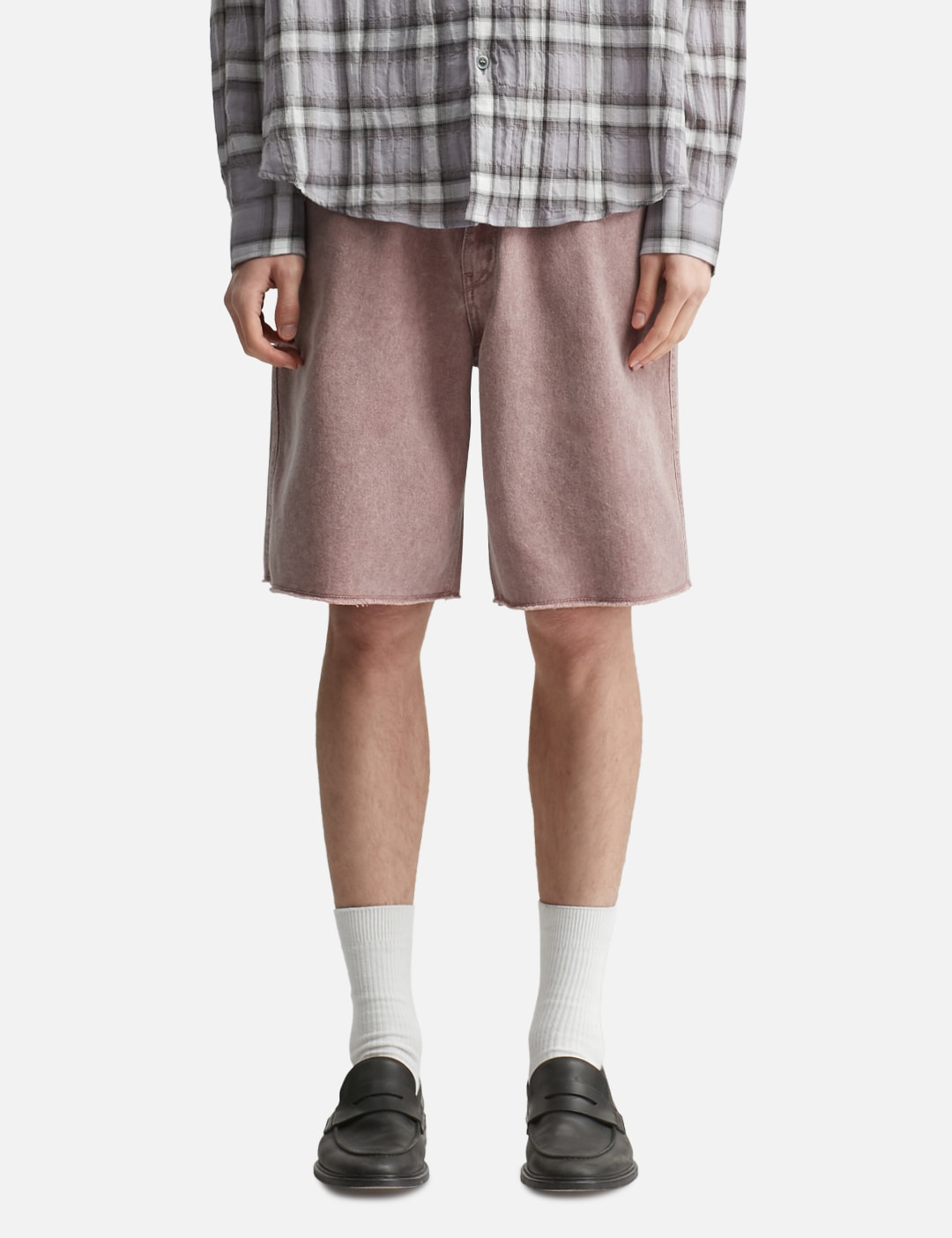 Washed Cutoff Denim Shorts view 11