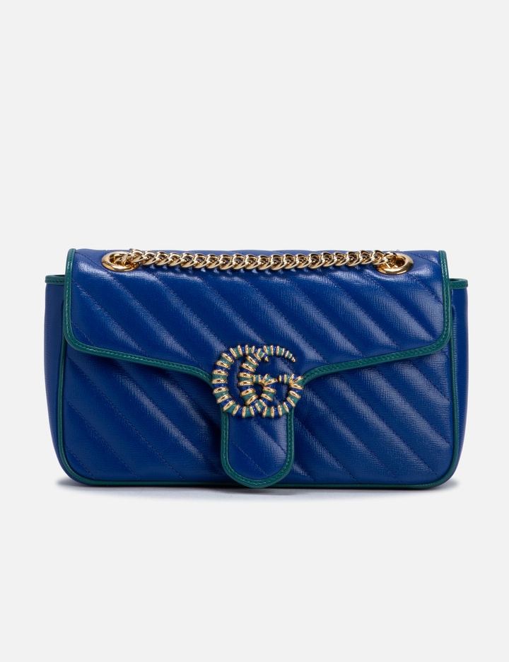 Shop Gucci Gg Leather Bag In Blue