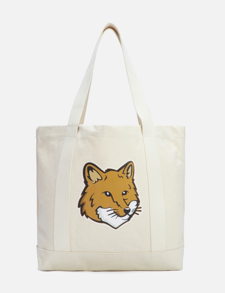 Maison Kitsuné Fox Head Tote Bag In Neutral