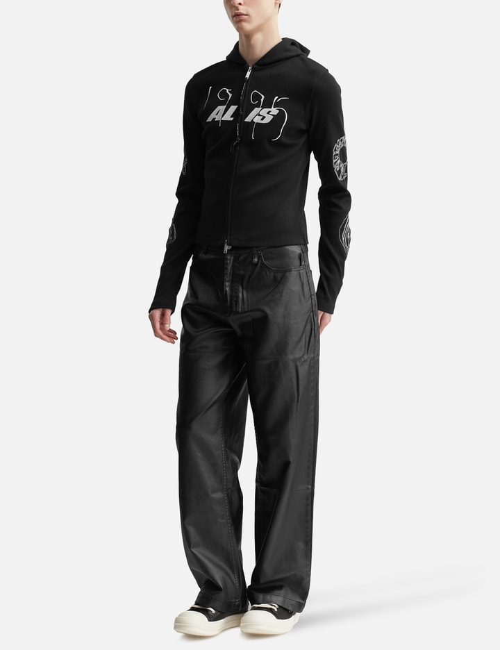 ALIS Nortey Rib Jersey Hoodie With Zipper And Embroidery