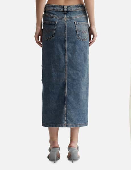 Cargo Denim Midi Skirt view 9