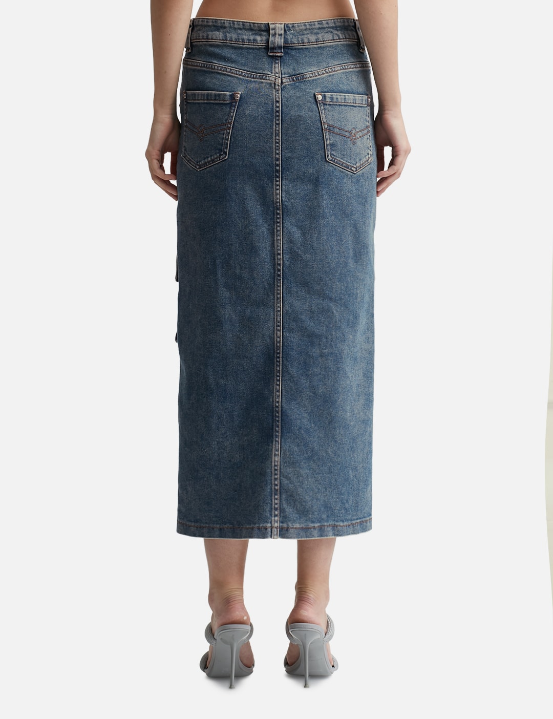 Cargo Denim Midi Skirt view 10