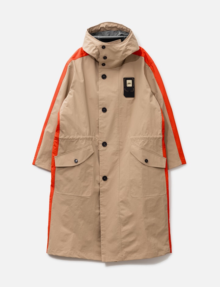Jw Anderson Long Colour Block Parka In Brown