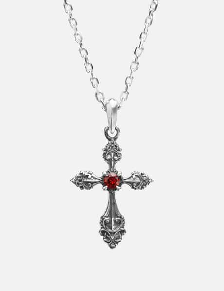 MIDNIGHTFACTORY Oxidised Cross Pendant Necklace (HBX Exclusive)