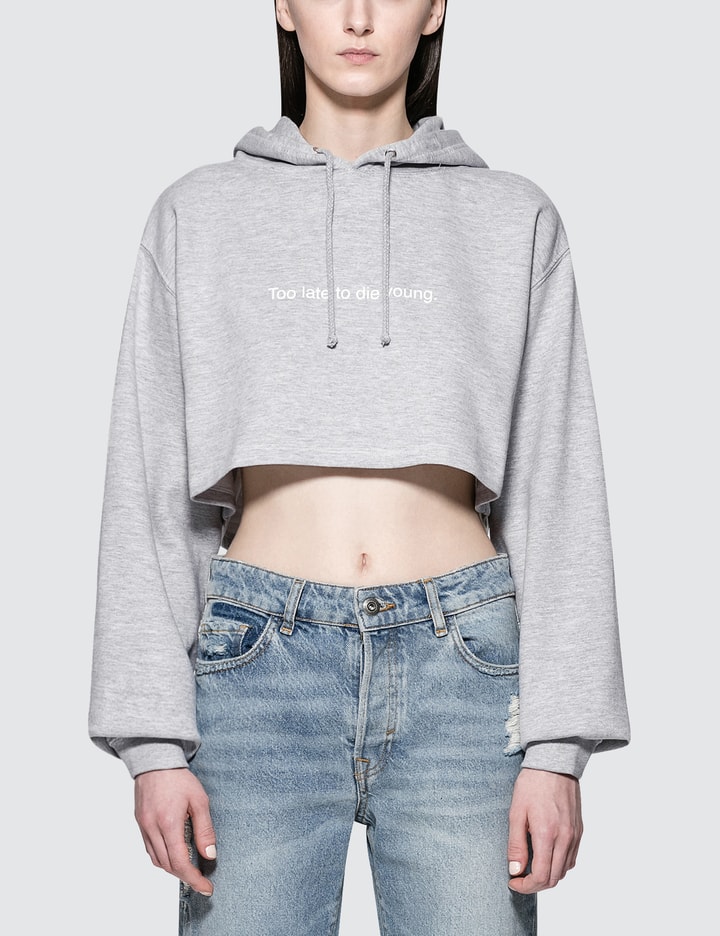 Too Late To Die Young Crop Hoodie Placeholder Image