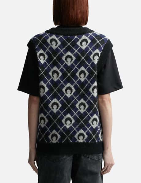 Moon Argyle Knit Vest view 9