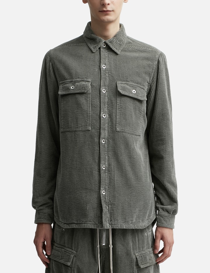 Rick Owens Drkshdw Corduroy Two-pocket Shirt Jacket In Blue