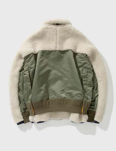 Sacai - Faux Shearling Nylon Twill Blouson | HBX