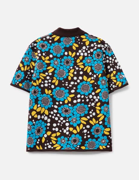Wales Bonner Knit Floral Polo Shirt view 8